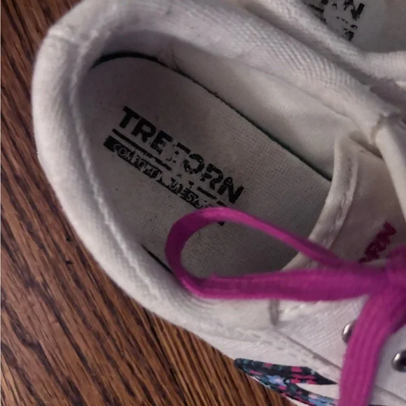 TRETORN Women's Nylite Plus Sneakers, White/Fuchsia/Floral Sz 7 - Picture 5 of 8